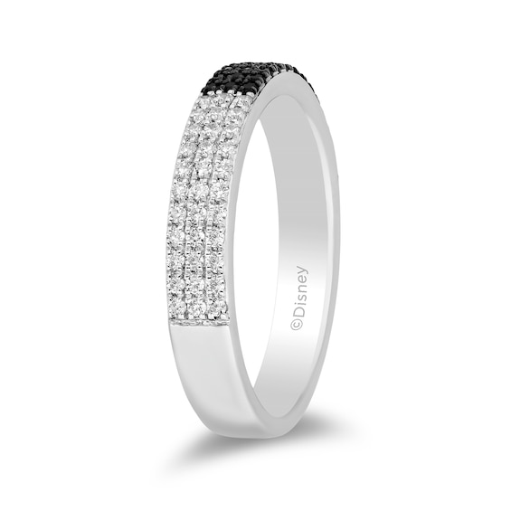 Enchanted Disney Villains Cruella De Vil 1/2 CT. T.w. Black and White Diamond Split Band in 14K White Gold