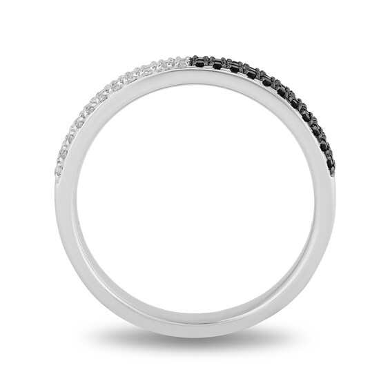 Enchanted Disney Villains Cruella De Vil 1/2 CT. T.w. Black and White Diamond Split Band in 14K White Gold