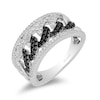 Thumbnail Image 1 of Enchanted Disney Villains Cruella De Vil 5/8 CT. T.W. Black Enhanced and White Diamond Band in 14K White Gold
