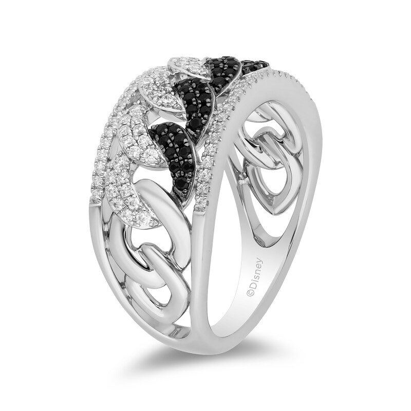 Main Image 2 of Enchanted Disney Villains Cruella De Vil 5/8 CT. T.W. Black Enhanced and White Diamond Band in 14K White Gold