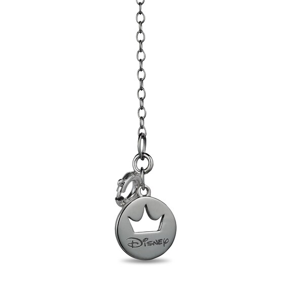 Enchanted Disney Villains Maleficent Onyx and 1/8 CT. T.w. Diamond Pendant in Sterling Silver with Black Rhodium Plate