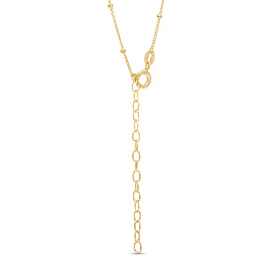 3.0-5.0mm Freshwater Cultured Pearl Heart Outline Drop Necklace in Sterling Silver with 18K Gold Plate