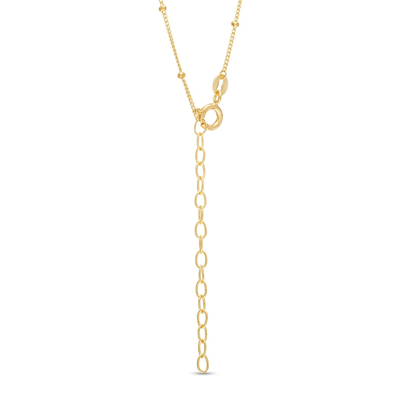 Main Image 3 of 3.0-5.0mm Freshwater Cultured Pearl Heart Outline Drop Necklace in Sterling Silver with 18K Gold Plate