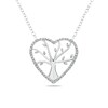 Thumbnail Image 1 of 1/10 CT. T.W. Diamond Heart Outline Tree of Life Necklace in Sterling Silver