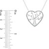 Thumbnail Image 2 of 1/10 CT. T.W. Diamond Heart Outline Tree of Life Necklace in Sterling Silver