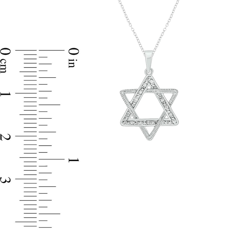 Diamond Accent Star of David Vintage-Style Pendant in Sterling Silver
