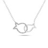 Thumbnail Image 1 of Diamond Accent Interlocking Fish Necklace in Sterling Silver