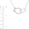 Thumbnail Image 2 of Diamond Accent Interlocking Fish Necklace in Sterling Silver