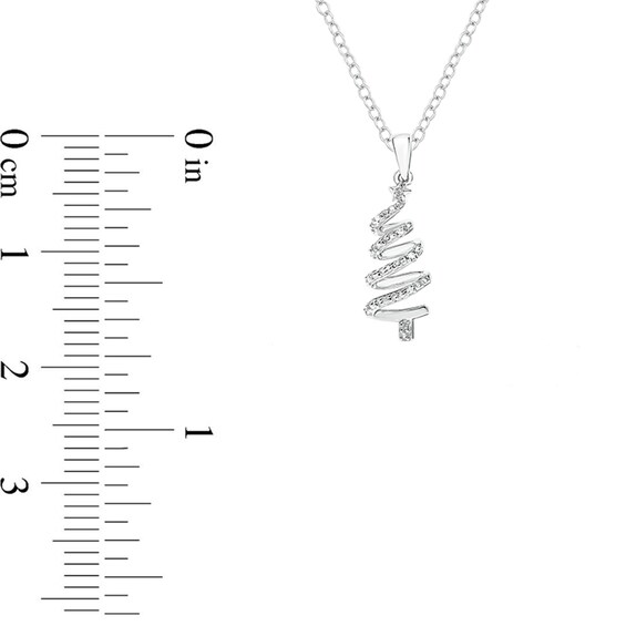Diamond Accent Christmas Tree Pendant in Sterling Silver