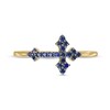 Thumbnail Image 4 of Blue Sapphire Sideways Gothic-Style Cross Ring in 10K Gold