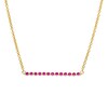 Thumbnail Image 1 of Ruby and Beaded Alternating Bar Necklace in 10K Gold