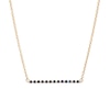 Thumbnail Image 1 of Blue Sapphire and Beaded Alternating Bar Necklace in 10K Gold