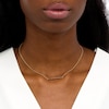 Thumbnail Image 2 of Blue Sapphire and Beaded Alternating Bar Necklace in 10K Gold