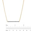 Thumbnail Image 4 of Blue Sapphire and Beaded Alternating Bar Necklace in 10K Gold