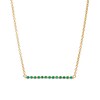 Thumbnail Image 1 of Emerald and Beaded Alternating Bar Necklace in 10K Gold