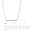 Thumbnail Image 4 of Emerald and Beaded Alternating Bar Necklace in 10K Gold