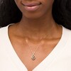 Thumbnail Image 2 of Captivating Color Emerald-Cut Green Tourmaline, Purple Garnet and 1/10 CT. T.W. Diamond Frame Pendant in 14K Gold
