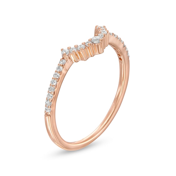 1/6 CT. T.w. Diamond Contour Anniversary Band in 10K Rose Gold