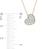Thumbnail Image 3 of White Topaz Cluster Tilted Heart Pendant in 10K Gold