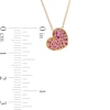 Thumbnail Image 3 of Ruby Cluster Tilted Heart Pendant in 10K Gold