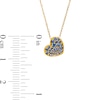 Thumbnail Image 3 of Blue Sapphire Cluster Tilted Heart Pendant in 10K Gold