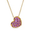 Thumbnail Image 0 of Amethyst Cluster Tilted Heart Pendant in 10K Gold