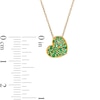 Thumbnail Image 3 of Emerald Cluster Tilted Heart Pendant in 10K Gold