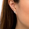 Thumbnail Image 2 of White Topaz Cluster Heart Stud Earrings in 10K Gold