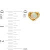 Thumbnail Image 3 of 4.0mm Opal Solitaire Heart Frame Stud Earrings in 10K Gold