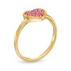 Thumbnail Image 3 of Ruby Cluster Heart Ring in 10K Gold