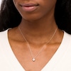 Thumbnail Image 2 of 6.0mm White Topaz and Diamond Accent Drop Pendant in 10K White Gold