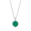Thumbnail Image 1 of 6.0mm Emerald and Diamond Accent Drop Pendant in 10K White Gold