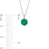 Thumbnail Image 3 of 6.0mm Emerald and Diamond Accent Drop Pendant in 10K White Gold