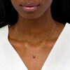 Thumbnail Image 2 of 6.0mm Ruby and Diamond Accent Drop Pendant in 10K White Gold