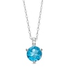 Thumbnail Image 1 of 6.0mm Swiss Blue Topaz and Diamond Accent Drop Pendant in 10K White Gold