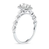 Thumbnail Image 2 of 1 CT. T.W. Emerald-Cut Diamond Frame Multi-Shape Alternating Shank Engagement Ring in 10K White Gold