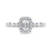 Thumbnail Image 3 of 1 CT. T.W. Emerald-Cut Diamond Frame Multi-Shape Alternating Shank Engagement Ring in 10K White Gold