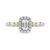 Thumbnail Image 3 of 1 CT. T.W. Emerald-Cut Diamond Frame Multi-Shape Alternating Shank Engagement Ring in 10K Gold