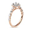 Thumbnail Image 1 of 1 CT. T.W. Princess-Cut Diamond Frame Multi-Shape Alternating Shank Engagement Ring in 10K Rose Gold