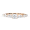 Thumbnail Image 2 of 1-5/8 CT. T.W. Princess-Cut and Marquise Diamond Engagement Ring in 14K Rose Gold