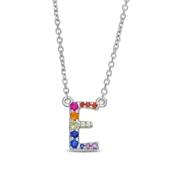 Tailor + Youâ¢ Rainbow Gemstone Initial Necklace (1 Initial)