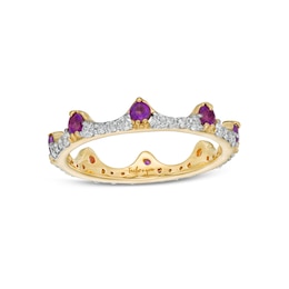 Tailor + You™ Birthstone and Diamond Stackable Crown Ring (1 Stone)