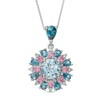 Thumbnail Image 0 of Captivating Color Aquamarine, Pink Spinel, London Blue Topaz and 1/20 CT. T.W. Diamond Drop Pendant in 14K White Gold