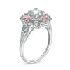 Thumbnail Image 3 of Captivating Color Aquamarine, Pink Spinel, London Blue Topaz and 1/20 CT. T.W. Diamond Frame Ring in 14K White Gold