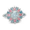 Thumbnail Image 4 of Captivating Color Aquamarine, Pink Spinel, London Blue Topaz and 1/20 CT. T.W. Diamond Frame Ring in 14K White Gold