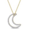 Thumbnail Image 1 of 1/5 CT. T.W. Diamond Crescent Moon Outline Pendant in Sterling Silver with Yellow Rhodium Plate