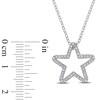 Thumbnail Image 3 of 1/5 CT. T.W. Diamond Star Outline Pendant in Sterling Silver