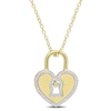 Thumbnail Image 1 of 1/5 CT. T.W. Diamond Heart-Shaped Lock Pendant in Sterling Silver with Yellow Rhodium Plate