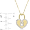 Thumbnail Image 3 of 1/5 CT. T.W. Diamond Heart-Shaped Lock Pendant in Sterling Silver with Yellow Rhodium Plate