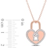 Thumbnail Image 3 of 1/5 CT. T.W. Diamond Heart-Shaped Lock Pendant in Sterling Silver with Rose Rhodium Plate